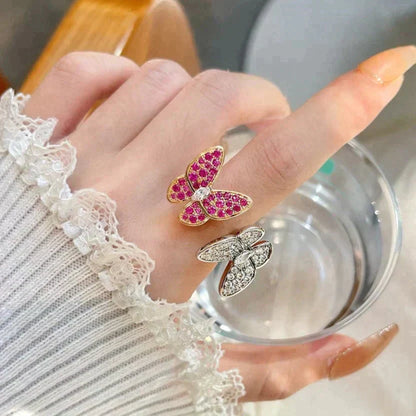 [LUCKY LOVE]TWIN BUTTERFLY DIAMOND RING