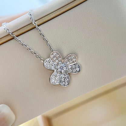 [LUCKY LOVE]CLOVER DIAMOND NECKLACE SILVER