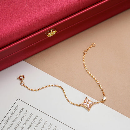 [LUCKY LOVE]STAR 1 DIAMOND PINK GOLD BRACELET