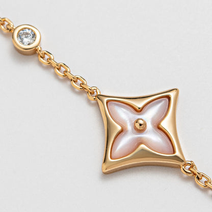 [LUCKY LOVE]STAR 1 DIAMOND PINK GOLD BRACELET