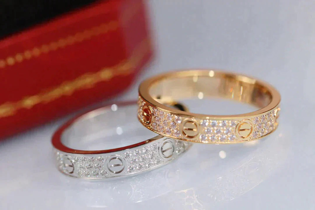 [LUCKY LOVE]LOVE RING 3.6MM DIAMOND PAVED