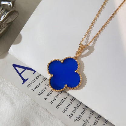 [LUCKY LOVE]CLOVER 25MM NECKLACE TURQUOISE ROSE GOLD