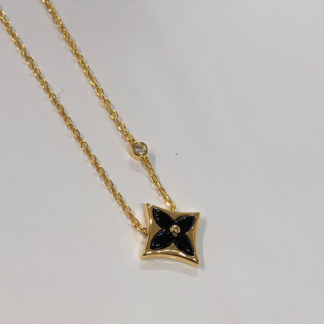 [LUCKY LOVE]STAR BLACK MOP NECKLACE