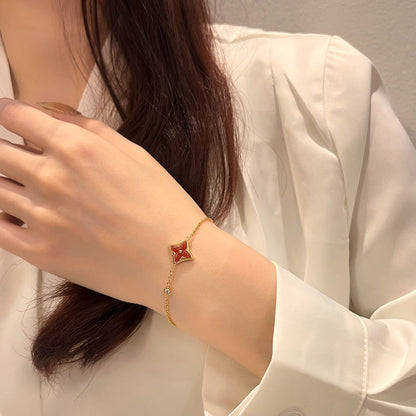 [LUCKY LOVE]COLOR STAR CARNELIAN PINK GOLD DIAMOND BRACELET