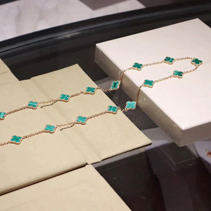 [LUCKY LOVE]CLOVER 20 MOTIFS MALACHITE GOLD