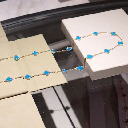 [LUCKY LOVE]CLOVER 20 MOTIFS TURQUOISE GOLD