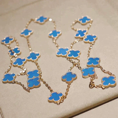 [LUCKY LOVE]CLOVER 20 MOTIFS TURQUOISE GOLD