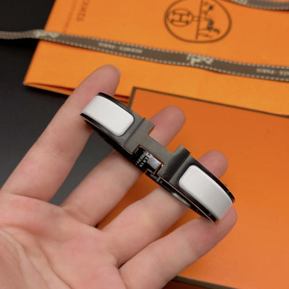 [LUCKY LOVE]H BRACELET 12MM BLACK WHITE CERAMIC