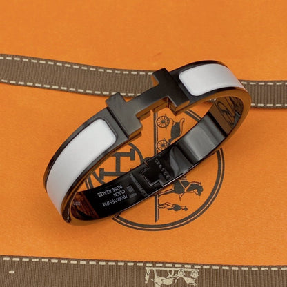 [LUCKY LOVE]H BRACELET 12MM BLACK WHITE CERAMIC