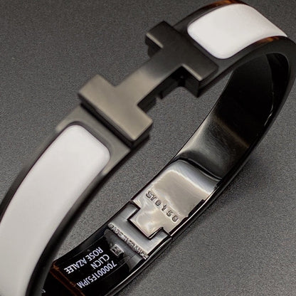 [LUCKY LOVE]H BRACELET 12MM BLACK WHITE CERAMIC