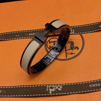 [LUCKY LOVE]H BRACELET 12MM BLACK BEIGE CERAMIC