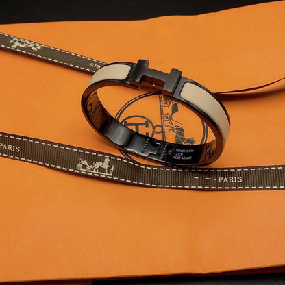[LUCKY LOVE]H BRACELET 12MM BLACK BEIGE CERAMIC