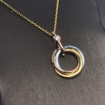 [LUCKY LOVE]TRINITY  NECKLACE 1 DIAMOND