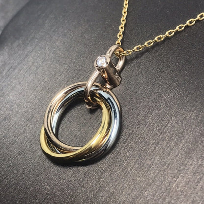 [LUCKY LOVE]TRINITY  NECKLACE 1 DIAMOND