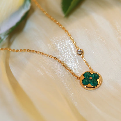 [LUCKY LOVE]SUN PEDANT PINK GOLD 1 DIAMOND NECKLACE