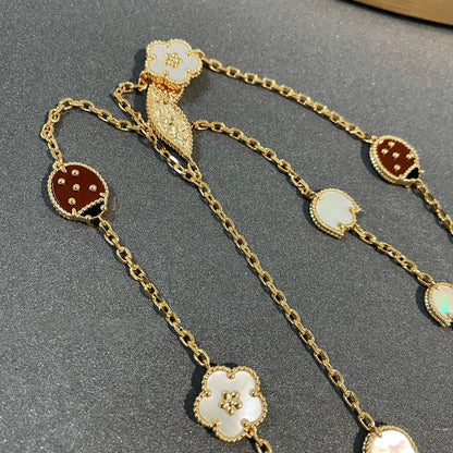 [LUCKY LOVE]LUCKY SPRING 15 MOTIFS GOLD NECKLACE