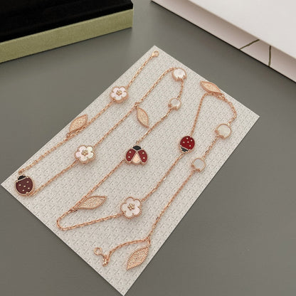 [LUCKY LOVE]LUCKY SPRING 15 MOTIFS ROSE GOLD NECKLACE