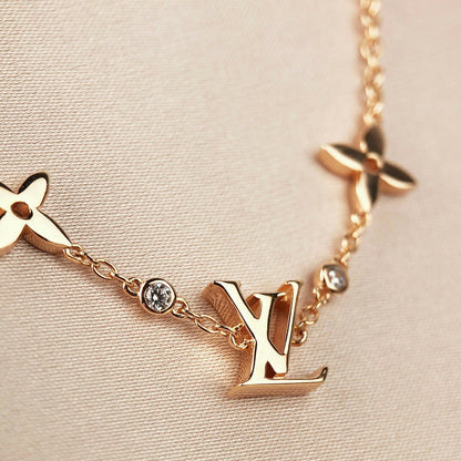 [LUCKY LOVE]STAR AND SUN 7 MOTIFS GOLD BRACELET
