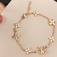 [LUCKY LOVE]STAR AND SUN 7 MOTIFS GOLD BRACELET