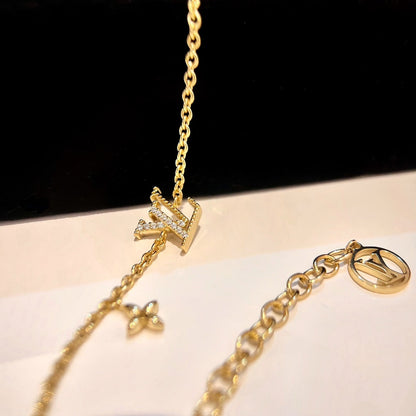 [LUCKY LOVE]LOGO STAR MOTIF GOLD BRACELET
