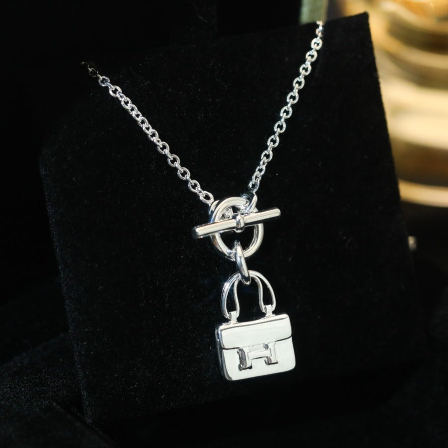 [LUCKY LOVE]POP H PEDANT SILVER NECKLACE