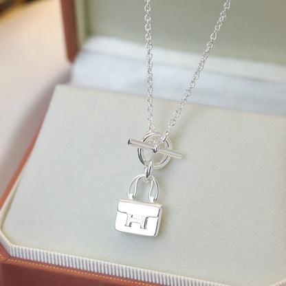 [LUCKY LOVE]POP H PEDANT SILVER NECKLACE