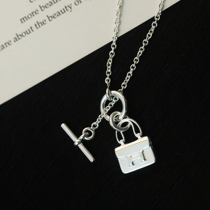 [LUCKY LOVE]POP H PEDANT SILVER NECKLACE