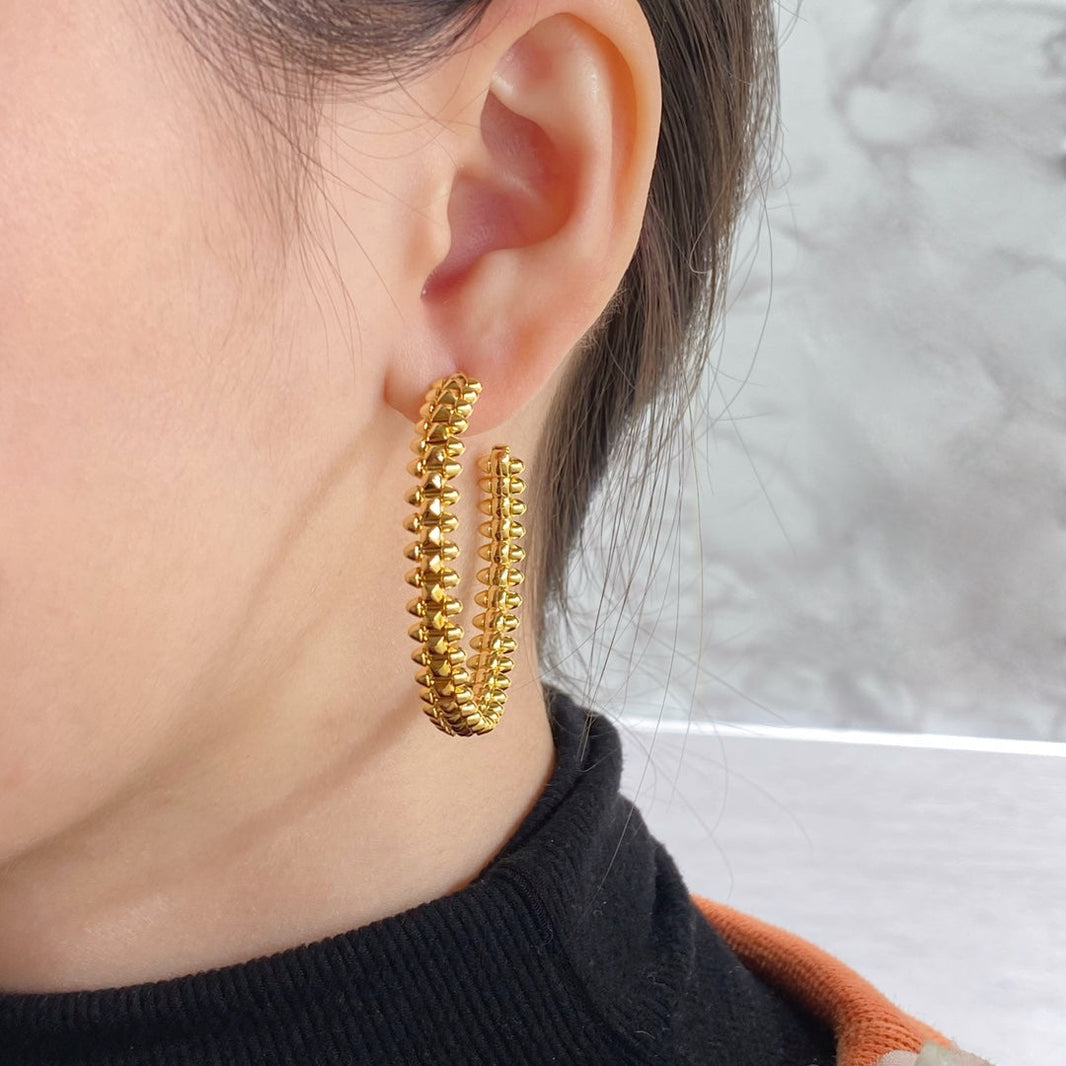 [LUCKY LOVE]CLASH HOOP LARGE EARRINGS