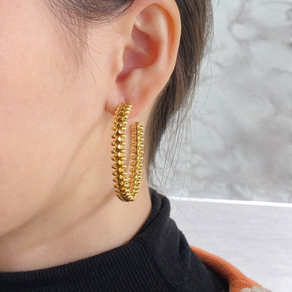 [LUCKY LOVE]CLASH HOOP LARGE EARRINGS