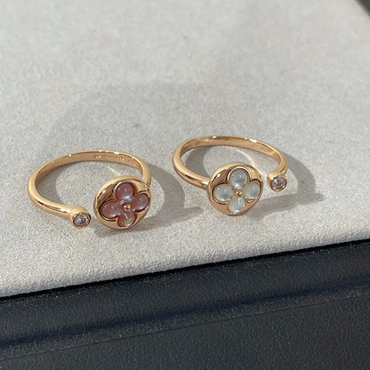 [LUCKY LOVE]SUN 1 DIAMOND PINK MOP RING