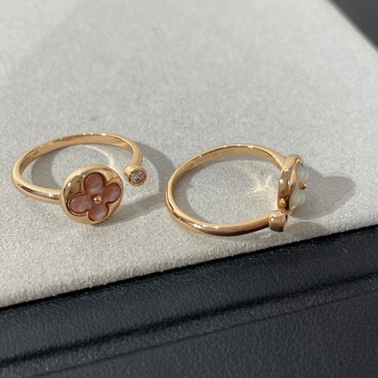 [LUCKY LOVE]SUN 1 DIAMOND PINK MOP RING