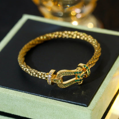 [LUCKY LOVE]FORCE 10 GOLD GREEN DIAMOND PAVED