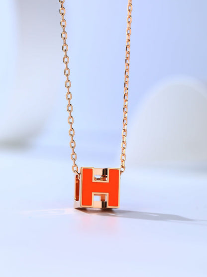 [LUCKY LOVE]H CAGE PINK GOLD NECKLACE