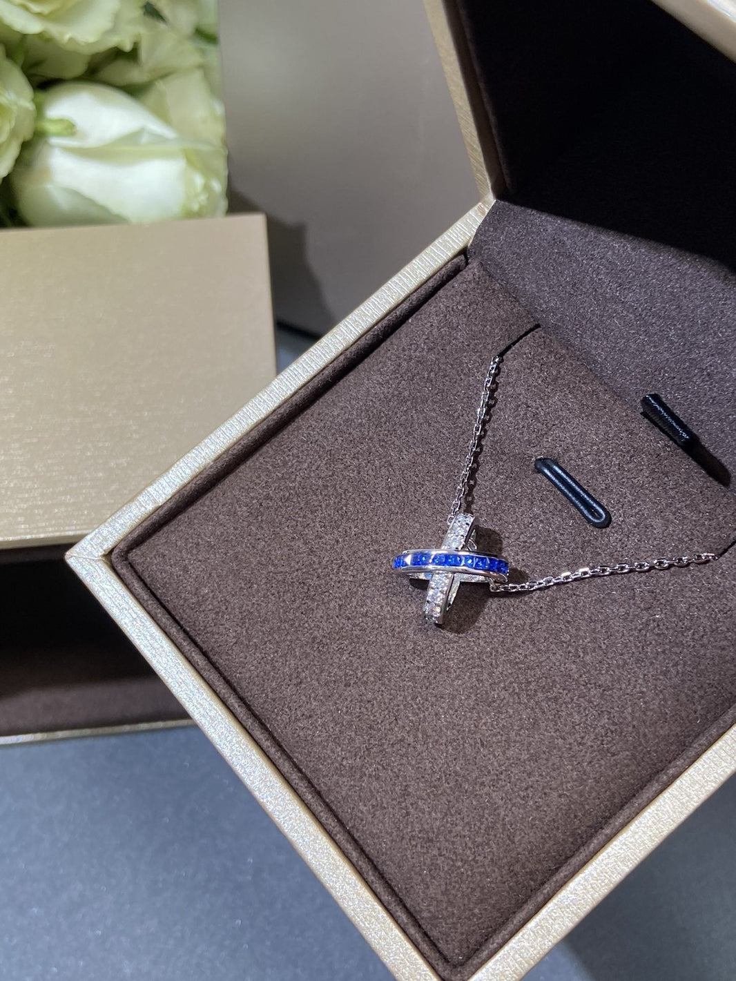 [LUCKY LOVE]LIENS DIAMOND SILVER NECKLACE