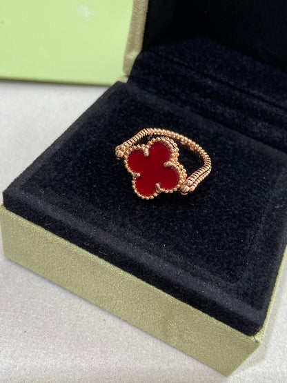 [LUCKY LOVE]CLOVER RIVERSIBLE RING GOLD COLLECTION