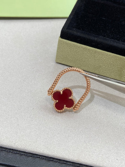 [LUCKY LOVE]CLOVER RIVERSIBLE PINK GOLD RING
