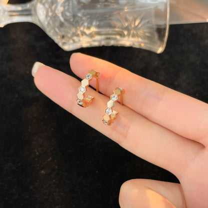 [LUCKY LOVE]BEE LOVE DIAMOND HOOP EARRINGS