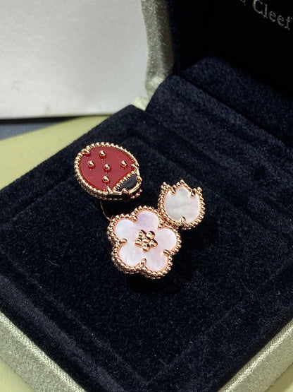 [LUCKY LOVE]LUCKY 3 MOTIF ROSE GOLD RING