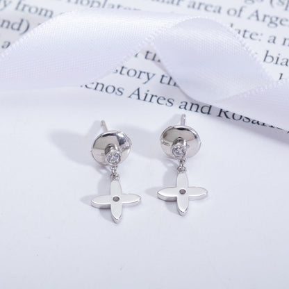[LUCKY LOVE]VIDYLLE SILVER DIAMOND MINI DROP EARRINGS