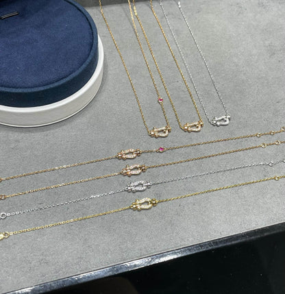 [LUCKY LOVE]FORCE 10 DIAMOND PINK GOLD NECKLACE