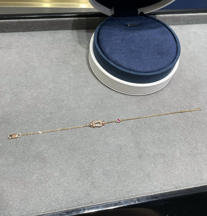 [LUCKY LOVE]FORCE 10 DIAMOND CHAIN LINK PINK GOLD BRACELET