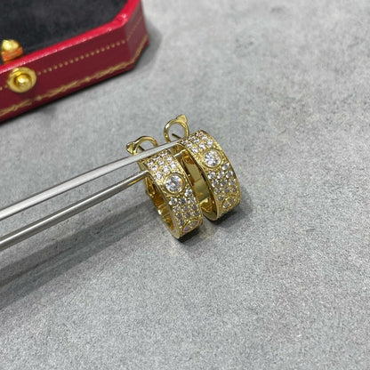 [LUCKY LOVE]LOVE 5.5MM DIAMOND PAVED EARRINGS