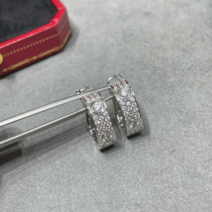 [LUCKY LOVE]LOVE 5.5MM DIAMOND PAVED EARRINGS