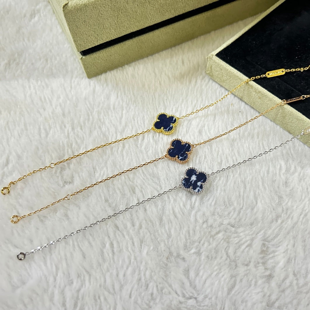 [LUCKY LOVE]CLOVER 1 MOTIF PIETERSITE BRACELET