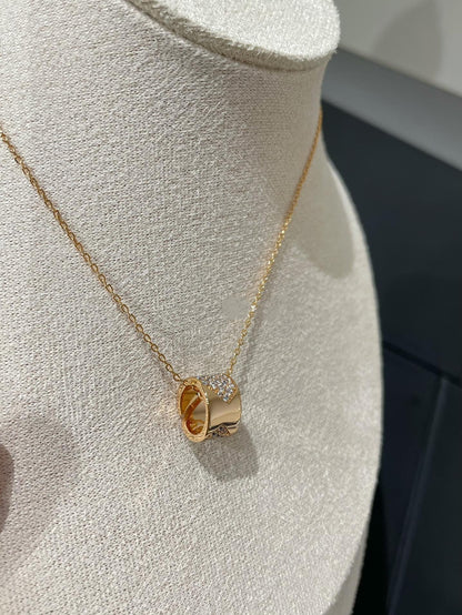 [LUCKY LOVE]LIENS EVIDENCE DIAMOND PAVED NECKLACE