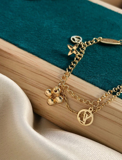 [LUCKY LOVE]LUCKY LOVEING PINK GOLD MOP BRACELET