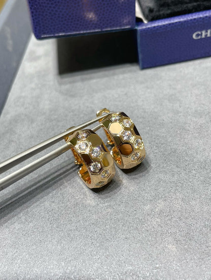 [LUCKY LOVE]BEE LOVE DIAMOND HOOP EARRINGS