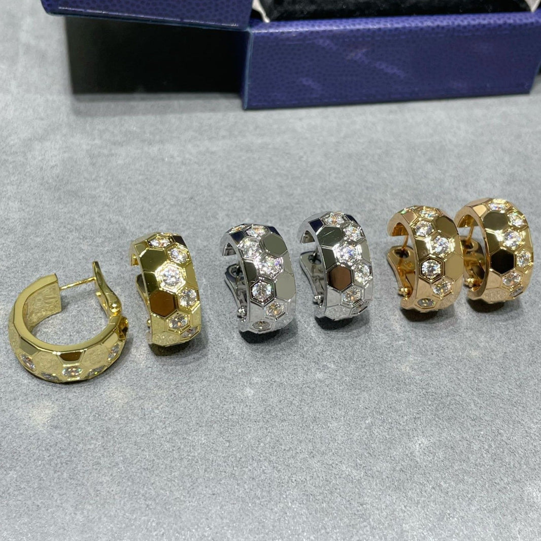 [LUCKY LOVE]BEE LOVE DIAMOND HOOP EARRINGS