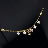 [LUCKY LOVE]LOGO 6 MOTIF STAR AND SUN GOLD BRACELET