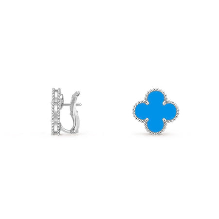 [LUCKY LOVE]CLOVER SILVER 15MM MOP EARRINGS COLLECTION
